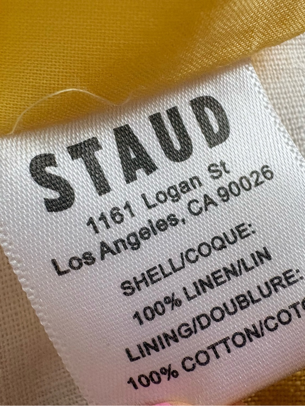 STAUD Ariana Yellow Linen Scalloped Hem Mini Skirt Size 6 - Picture 8 of 13